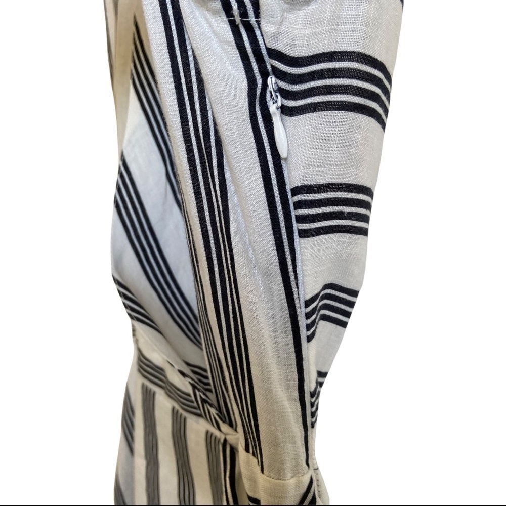 Mello‎ Day Faux Wrap Striped Linen Dress Size Small - Picture 5 of 11